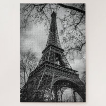 Eiffel Tower Black & White Puzzle