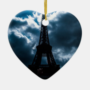 Eiffel Tower Blue Night Ceramic Tree Decoration