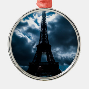 Eiffel Tower Blue Night Metal Tree Decoration