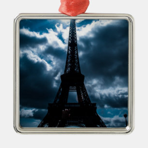 Eiffel Tower Blue Night Metal Tree Decoration