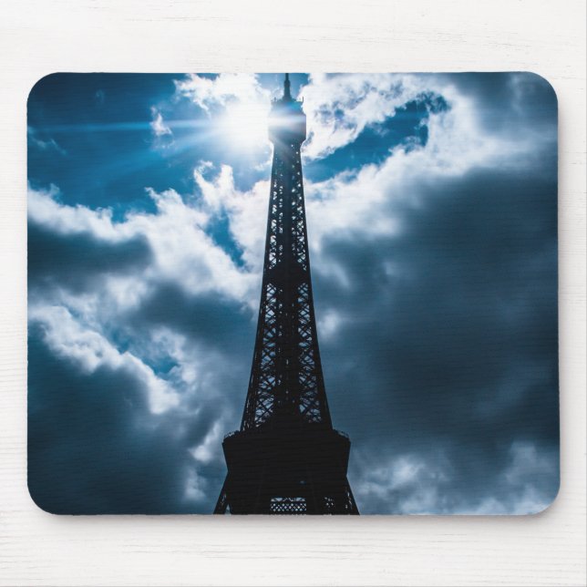 Eiffel Tower Blue Night Mouse Pad (Front)