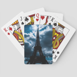 Eiffel Tower Blue Night Playing Cards