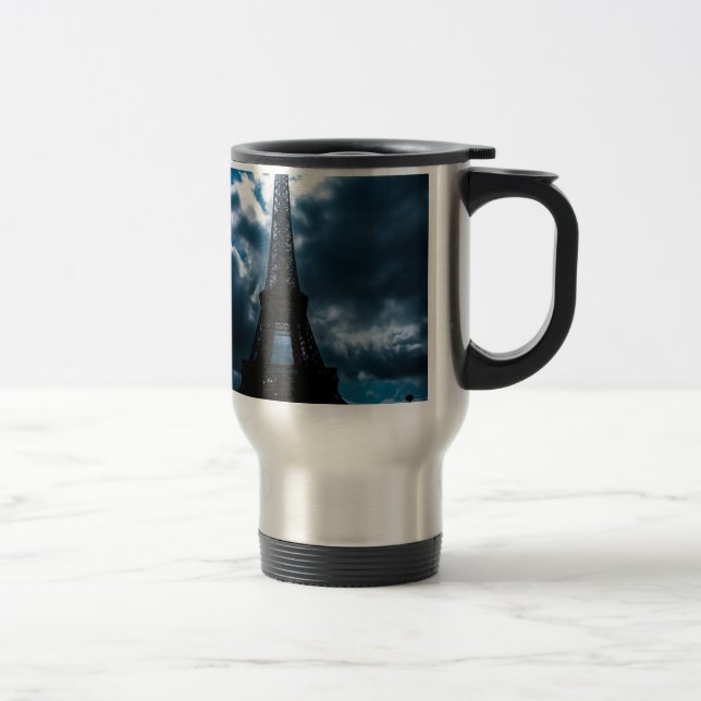 Eiffel Tower Blue Night Travel Mug (Right)