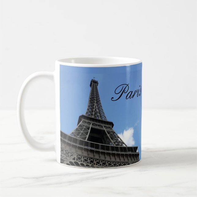 Eiffel Tower, Blue Sky, Paris, France Coffee Mug (Left)