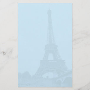 Eiffel Tower Blue Stationery Paper