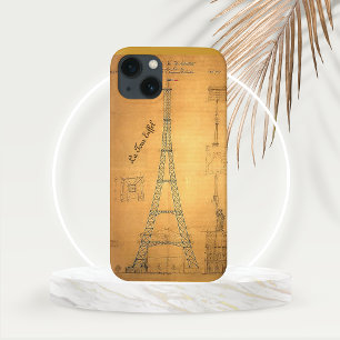 Eiffel Tower Blueprint 1884 iPhone 13 Case