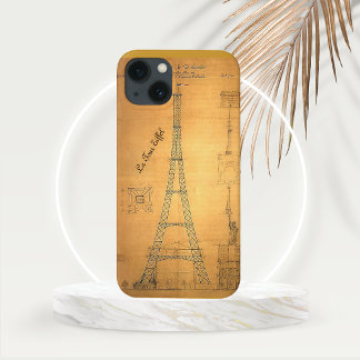 Eiffel Tower Blueprint 1884 iPhone 13 Case