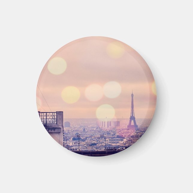 Eiffel Tower Bokeh Montmartre Photo Magnet (Front)