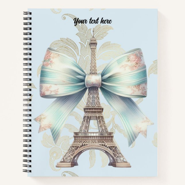 Eiffel Tower & Bow Notebook (Front)