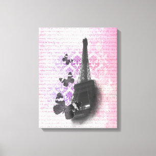 Eiffel tower & butterflies canvas print