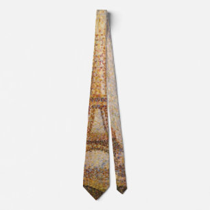Eiffel Tower by Georges Seurat, Vintage Fine Art Tie