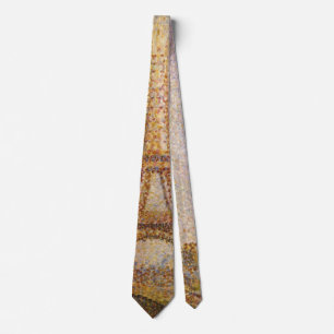 Eiffel Tower by Georges Seurat, Vintage Fine Art Tie
