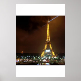 Eiffel Tower by Night Poster