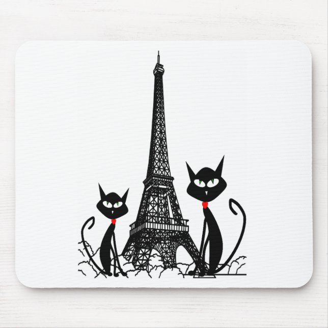 eiffel tower cats mousepad (Front)