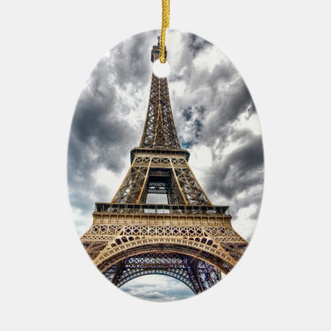 Eiffel Tower Ceramic Tree Decoration (Front)