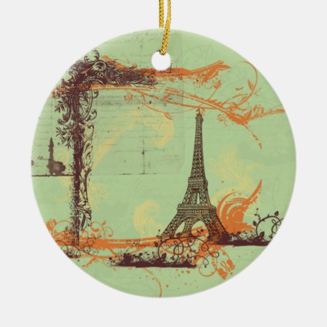 Eiffel Tower Christmas Tree Ornament (Front)