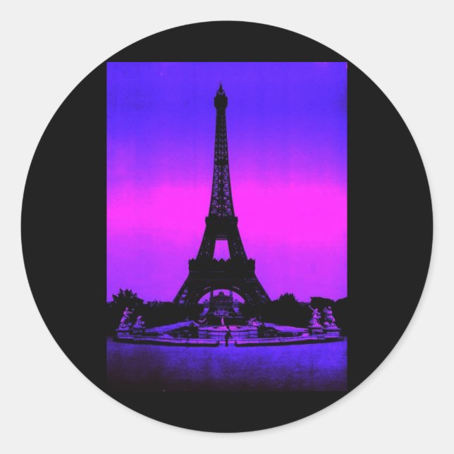 Eiffel Tower Classic Round Sticker (Front)