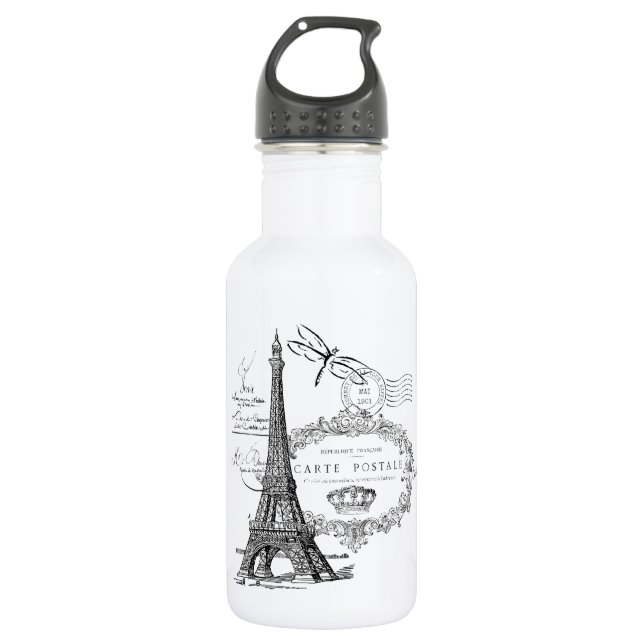 Eiffel tower collage 532 ml water bottle (Front)