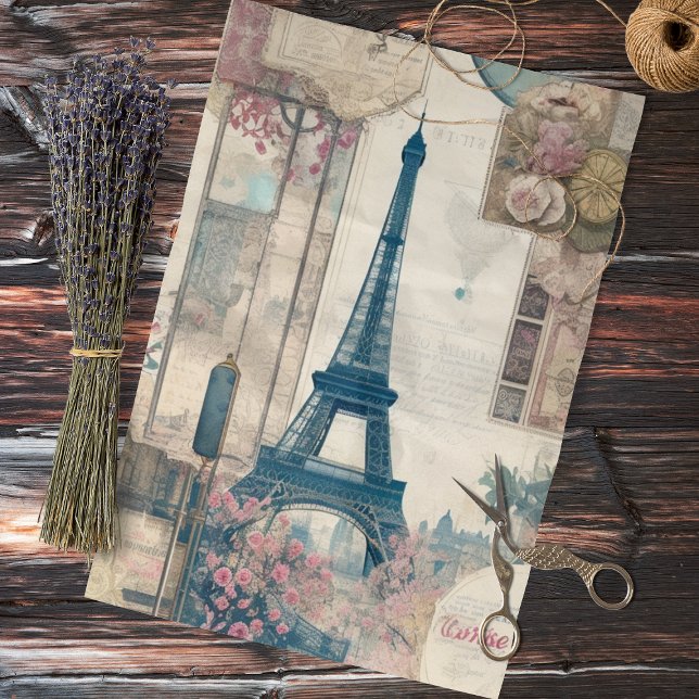 Eiffel Tower Collage Decoupage Tissue Paper (Creator Uploaded)