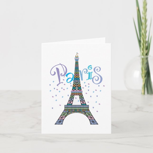 Eiffel Tower Confetti note card (Front)