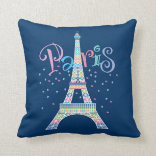 Eiffel Tower Confetti Pillow