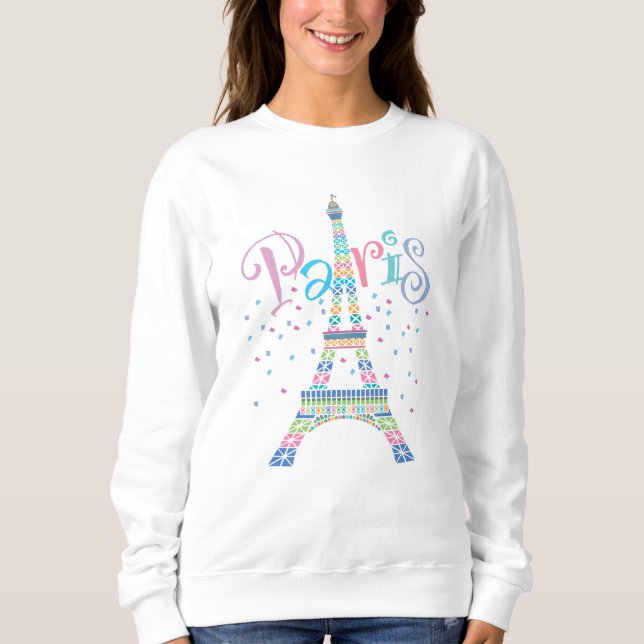 Eiffel Tower Confetti T-shirt Sweatshirt (Front)
