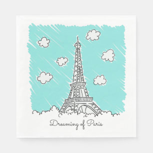 Eiffel Tower custom text paper napkins