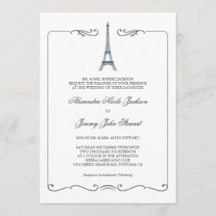 Eiffel Tower Elegant Wedding Invitation
