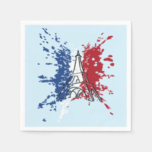 Eiffel Tower, Flag of France Napkin