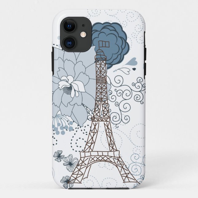 Eiffel Tower Floral Case-Mate iPhone Case (Back)