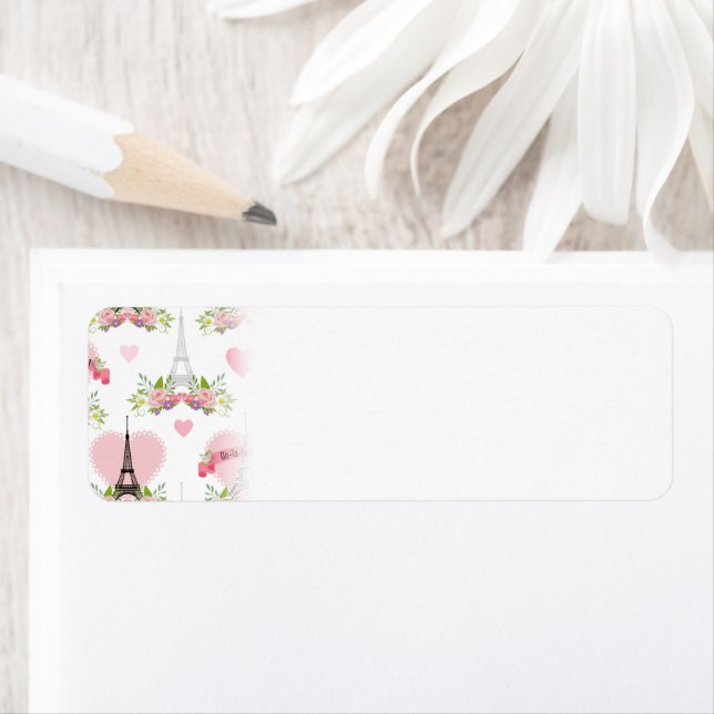 Eiffel Tower Flowers Pink Hearts Paris French (Insitu)