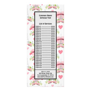 Eiffel Tower Flowers Pink Hearts Paris French Rack Card