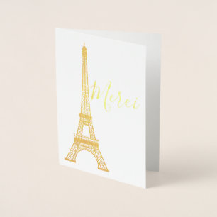 Eiffel Tower Foil Thank You Note Card