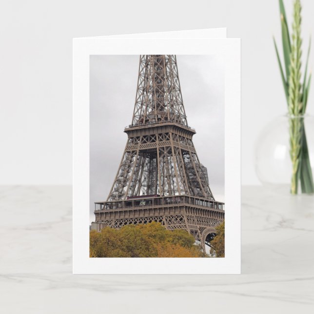 Eiffel Tower Folded Blank Greeting Card (Front)