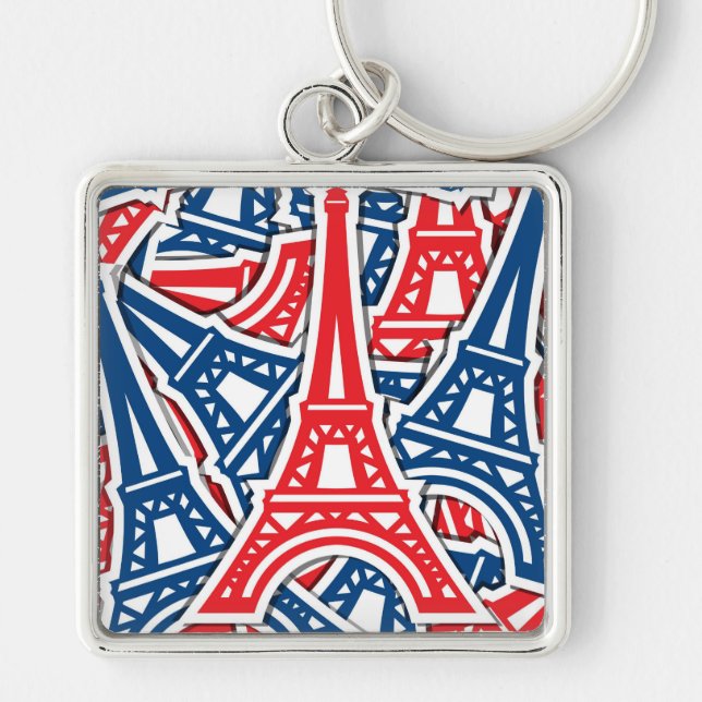 Eiffel Tower, France Pattern Key Ring (Front)