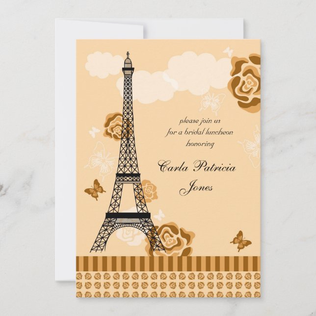 Eiffel Tower French Bridal Shower Invitation (Front)