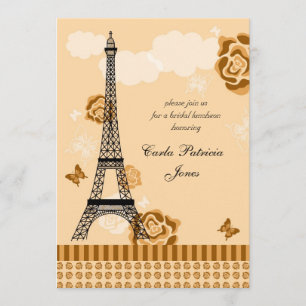 Eiffel Tower French Bridal Shower Invitation