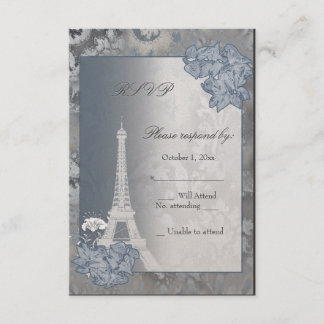 Eiffel Tower golden metallic RSVP Card