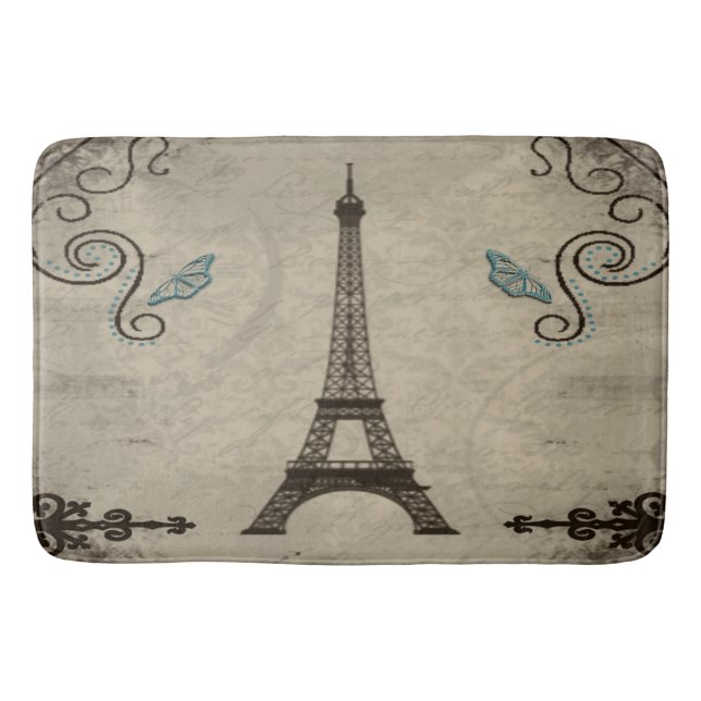 Eiffel Tower Grunge Bath Mat (Front)