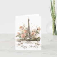 Eiffel Tower "Happy Birthday" with Custom Name
