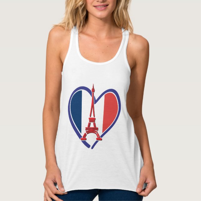 Eiffel Tower Heart Singlet (Front)