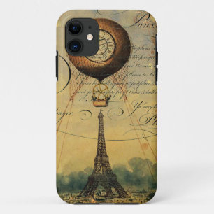 Eiffel Tower Hot Air Balloon Steampunk Case-Mate iPhone Case