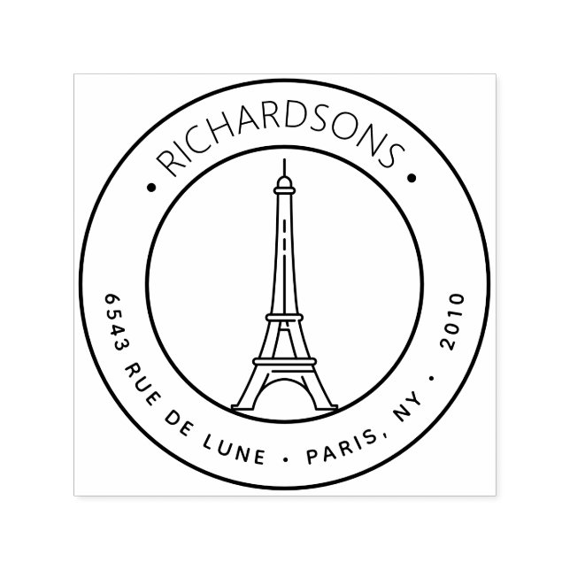 Eiffel Tower Icon Return Address Self-inking Stamp (Design)