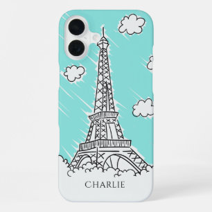 Eiffel Tower Illustration custom name phone cases