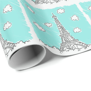 Eiffel Tower Illustration wrapping paper