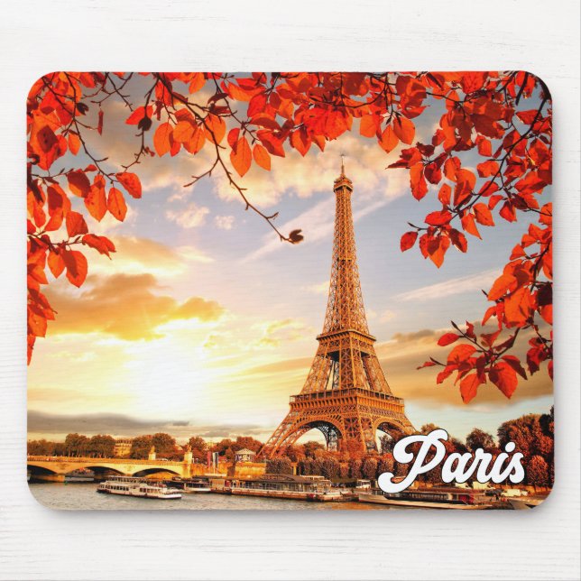 Eiffel Tower In Autumn, Paris, France Mouse Pad (Front)