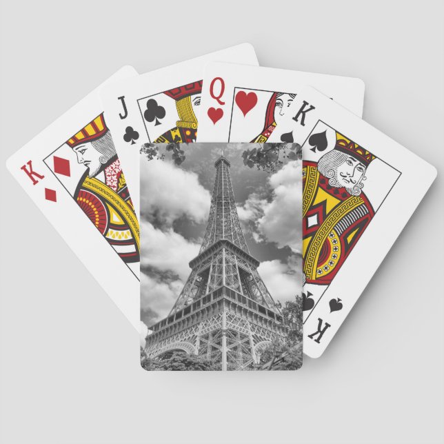 Eiffel Tower in black and white Playing Cards (Back)