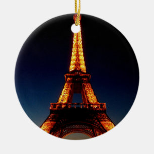 Eiffel tower in Paris Ceramic Tree Decoration