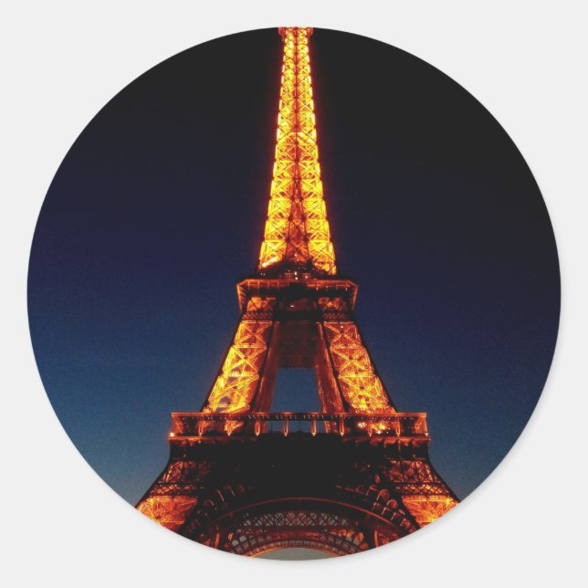 Eiffel tower in Paris Classic Round Sticker (Front)
