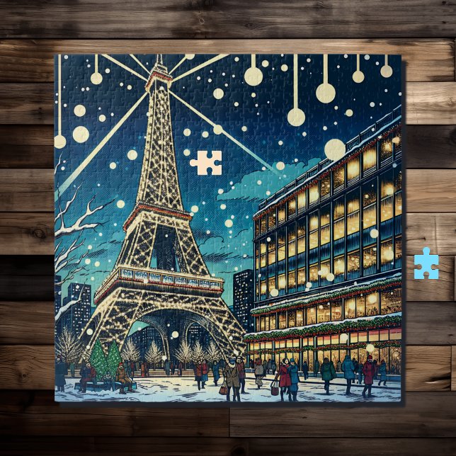 Eiffel Tower in Paris, France at Christmas Time Jigsaw Puzzle (Creator Uploaded)